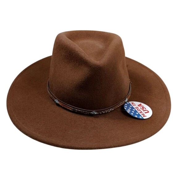 Stetson Other - Stetson Mountain Sky Felt 100% Wool Water Repellant Crushable Travel Hat XS NEW